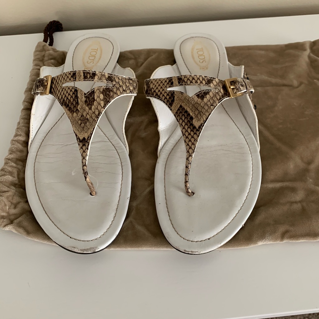 Brown Python Tod’s Sandals Size 9